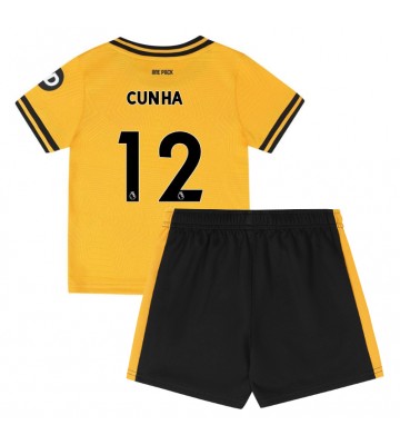 Wolves Matheus Cunha #12 Hjemmebanesæt Børn 2024-25 Kort ærmer (+ korte bukser)